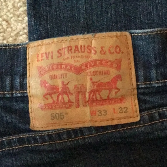 Mens Levi 505 Jeans - size 33x32 - Picture 3 of 3